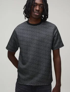 Herren Normal Geschnittenes Jacquard-Oberteil Black Größe Small - boohooMAN - FashionsVida