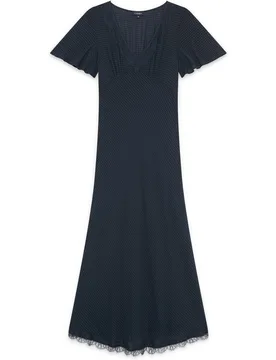 Vestido largo con detalles en encaje revisar foto - Caroll - FashionsVida
