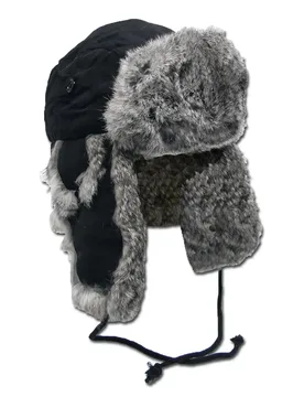 Fellmütze mit Kaninchenfell - Grau / M Grau adult - MFH - FashionsVida