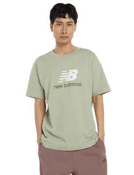Athletics Logo T-shirt Uomo - Magliette Verde - Taglia XS - Jersey di cotone XS - New Balance - FashionsVida