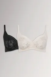 Women's 2 Pack Underwired Bras in Black Size: 42F - Black - Size: 42F