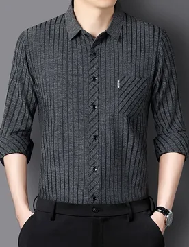 Genuine Men Long-sleeved Shirt Spring Autumn New Dad Business Casual Top Shirt - Aliexpress - FashionsVida