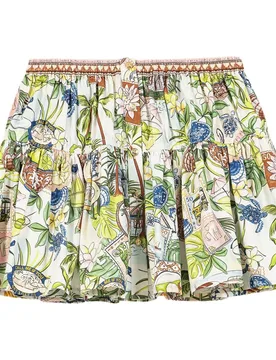 Falda corta estampada con volantes - Maje - FashionsVida