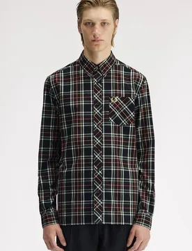 Camisa Oxford de hombre clásica de cuadros escoceses - Fred Perry - FashionsVida