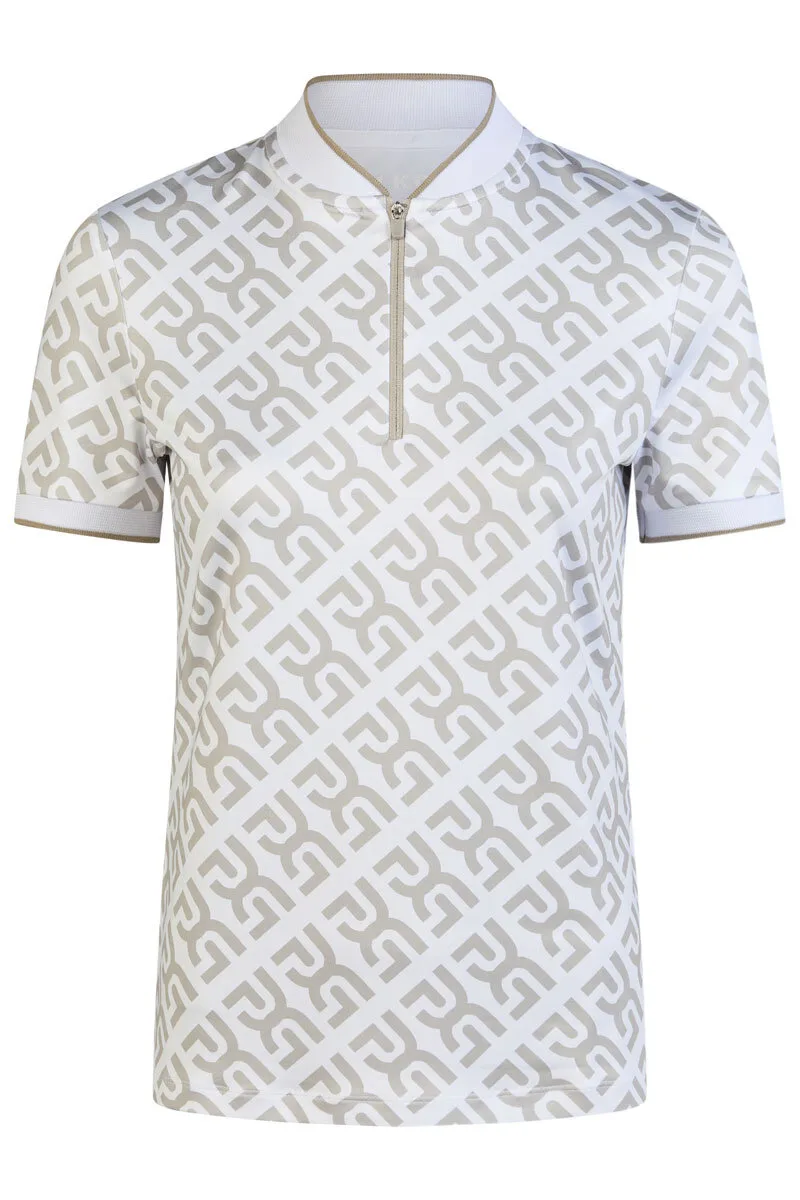 Damen Shirt ZIP POLO SHIRT #1204 TheCore, beige/white 34 - Pikeur - FashionsVida