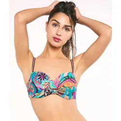 Sujetador de bikini abby bando aros control foam copa c-d con tirante extraíbles