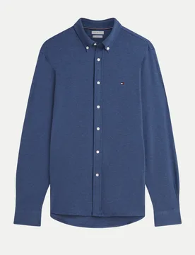 Pique-Hemd mit Logo Blau M - Tommy hilfiger - FashionsVida