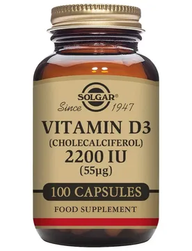 Vitamine D3 2200 Ui 55 Mcg 100 Unités - Solgar - FashionsVida