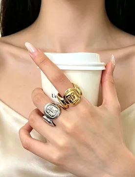Cool Edgy Style Personalized Embossed Human Face Wide Band Ring Niche Unique Fashion Jewelry for Women Party Daily Wear - Aliexpress - FashionsVida
