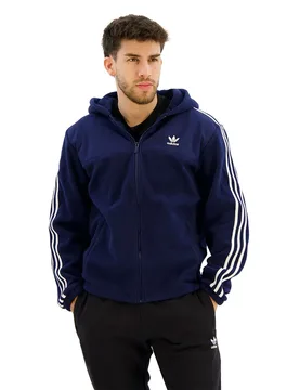 Sweat-shirt à Zip Adicolor 3 Stripes Teddy Fleece Night Indigo S Homme - Adidas Originals - FashionsVida
