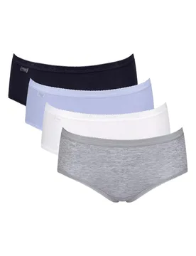 Womens Basic+ Mid Briefs 4 Pack - White - Size 2xl - Sloggi - FashionsVida