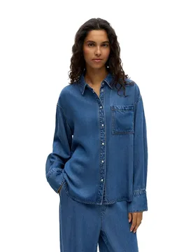 Chemise à Manches Longues Frame Zila Medium Blue Denim 42 - Vila - FashionsVida