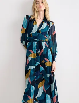 Women's Catalina Petal Dress in Teal Size: 12 - Teal - Size: 12 - Phase Eight - FashionsVida