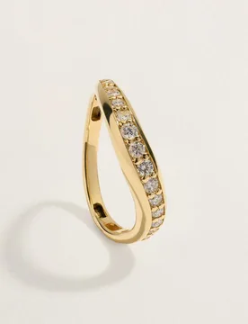 Anillo de oro amarillo de 18K con diamantes en talla brillante con un peso total de 0,38ct - El Corte Inglés - FashionsVida