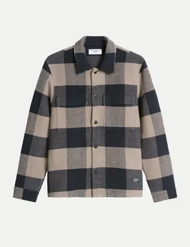 Marc O' Polo Overshirt mit Karomuster 1837-Medium Brown_Multi_01 L - Marc O'Polo - FashionsVida