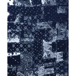 Zadig & Voltaire - Pañuelo de seda con estampado bandana patchwork estilo denim