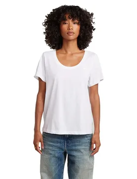 Maglietta A Maniche Corte Scoop White XS - G-Star - FashionsVida