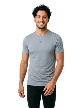 T-shirt à Manches Courtes Active 10280182 Green Dark Grey S - BOSS - FashionsVida