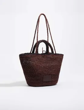 Capazo de mujer trenzado grande rafia - Bimba y Lola - FashionsVida