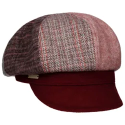 Lanvesta Patchwork Newsboy Cap by - dark red - Unisex - Size: One Size