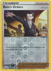 Pokemon Rebel Clash 154/192 Boss's Orders [Giovanni] (Regional League Promo STAFF)