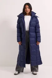 Women's Petite Fur Trim Padded Puffer Coat in Navy Size: 16 - Navy - Size: 16
