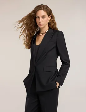 Blazer de mujer de cady con botonadura sencilla longitud media ajuste entallado - Motivi - FashionsVida