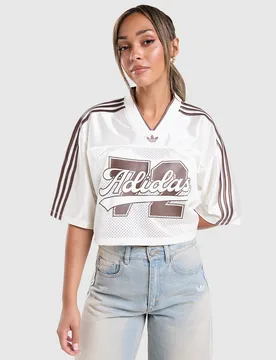 Womens Varsity Panel T-Shirt - Bianco, bianco bianco Donna taglia M - Adidas - FashionsVida