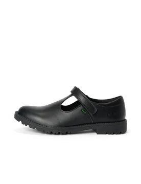 Kids' Riptape T-Bar School Shoes (7 Small-12 Small) Black Female - Kickers - FashionsVida