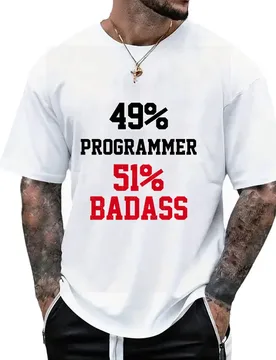 Badass Programmer Short Sleeve Graphic T‑Shirt for Programmer Software Engineers Geek IT Developer Fan Gift Tees S-6XL - Aliexpress - FashionsVida