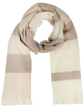 Écharpe Plaid Ultra-doux Crème rayures Tailleunique - Isotoner - FashionsVida
