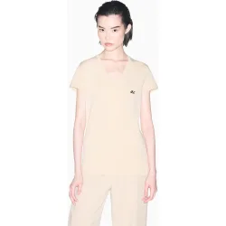 Camiseta de mujer cuello pico con logo