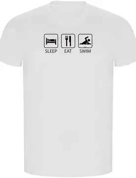 Sleep Eat And Swim Eco Short Sleeve T-shirt White S Men - Kruskis - FashionsVida