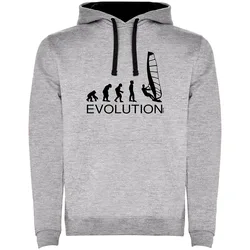 Sweat à Capuche Evolution Windsurf Two-colour Heather Grey / Black S