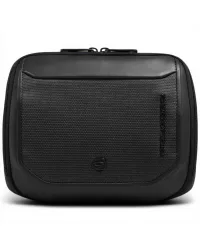 Borsello S143 Unisex Nero in Pelle e Tessuto Orizzontale