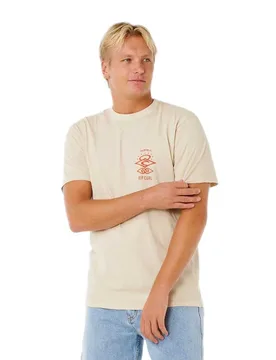 T-shirt à Manches Courtes Search Icon Vintage White M - Rip curl - FashionsVida