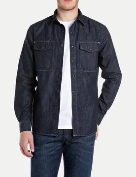Jeanshemd mit Brusttaschen Blau XXL - Replay - FashionsVida