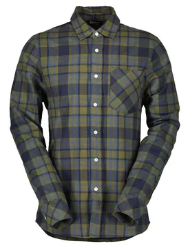 Camicia A Maniche Lunghe Flannel Fir Green / Dark Blue S - Scott - FashionsVida
