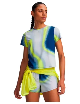 Maglietta A Maniche Corte Velociti Pro Print Blue / Reflective XS - Under armour - FashionsVida