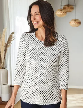 Maritim Shirt - Weiß-Schwarz - female - Size: 52 - Avena - FashionsVida
