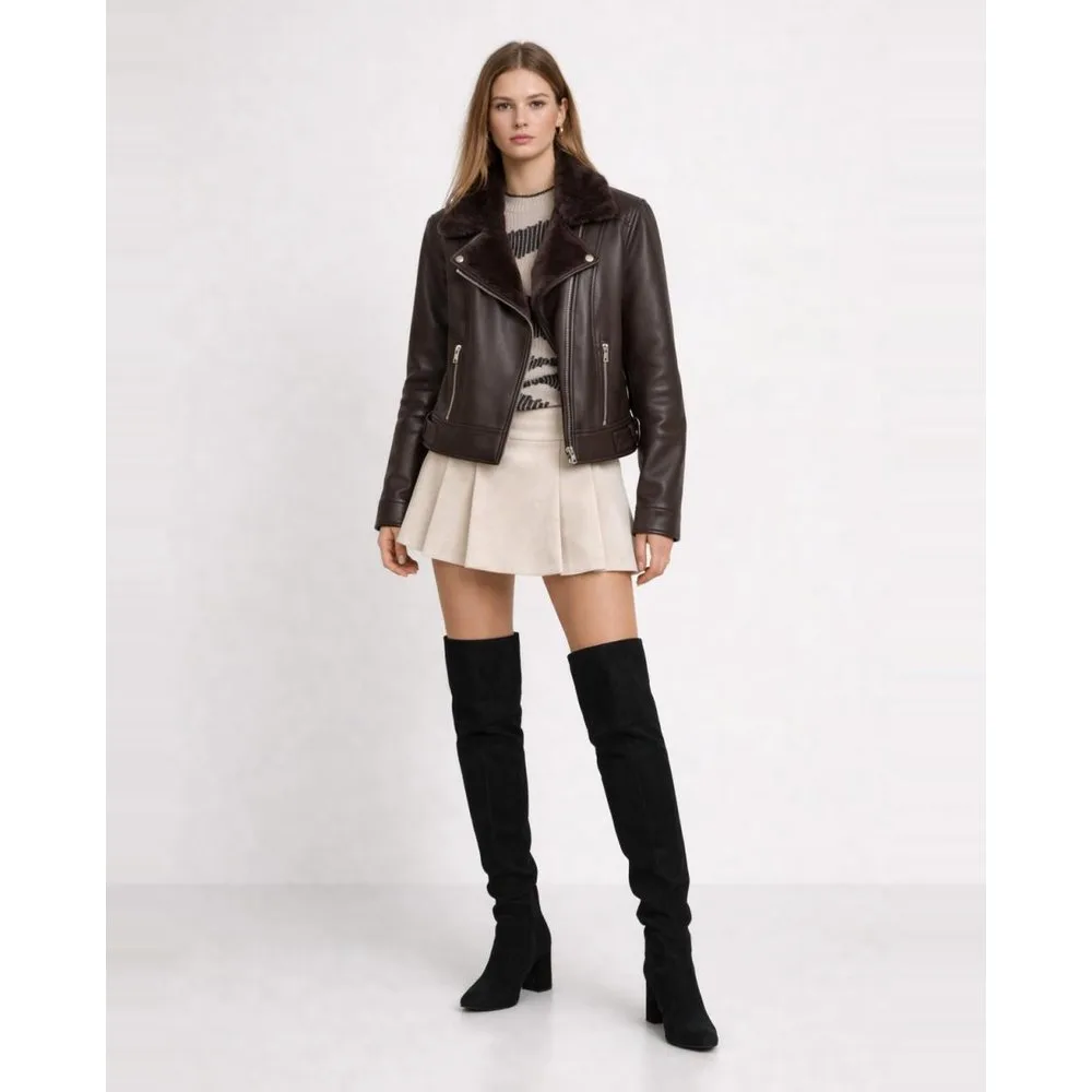 Cazadora de mujer de polipiel con cremallera - Vero Moda - FashionsVida