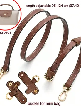 Correa de hombro ajustable para bolso mini, longitud 95-124cm, material de microfibra, sin perforaciones, de bolso de mano a correa de hombro o bandol - Shein - FashionsVida