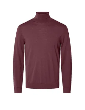 Rollkragenpullover SLMTRAY dunkelrot M Herren - Selected - FashionsVida