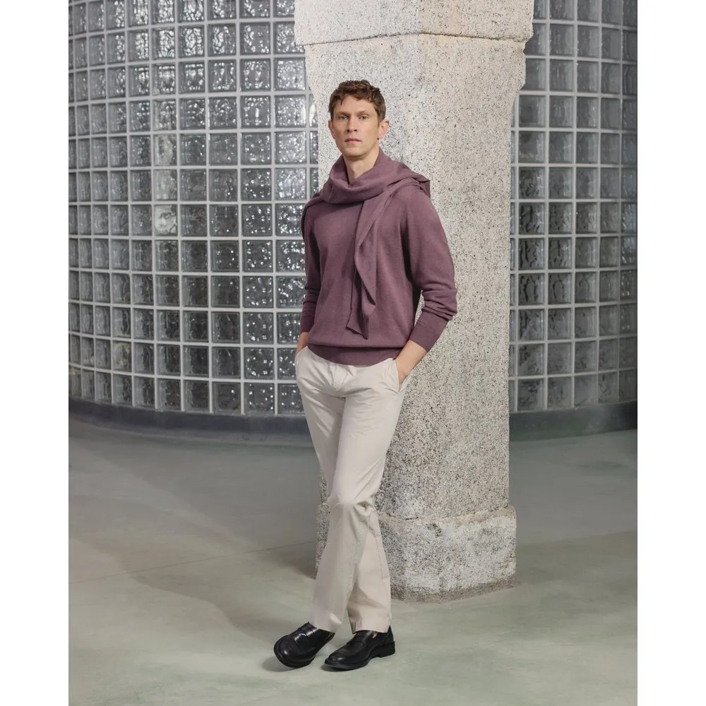 Jersey de hombre de cuello redondo liso algodón seda - Emidio Tucci - FashionsVida