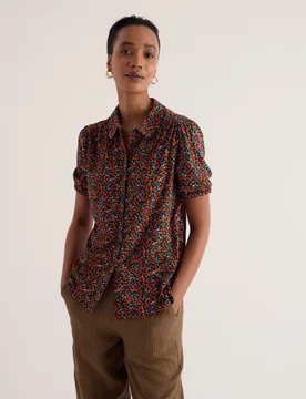 Lyocell Rich Ditsy Floral Fitted Shirt Multi female - Seasalt cornwall - FashionsVida