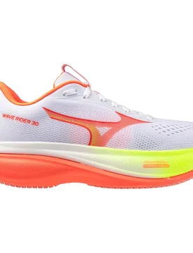 Scarpe Da Running Rider 30 White / Flamingo Coral / Lime Pulp EU 40 1/2 - Mizuno - FashionsVida