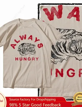 G41 Beige Vintage 100% Cotton Tiger Printed Men's T-shirt | Streetwear Big Size Cool O-neck men's Tee Tshirt - Aliexpress - FashionsVida