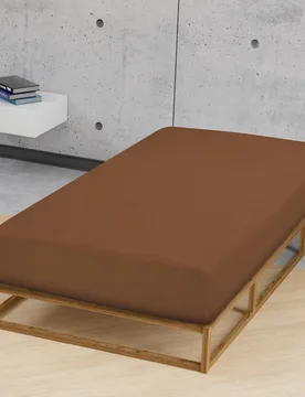 Jersey-Stretch-Spannbetttuch chocolate, 1x 140x200 cm - 160x200 cm - Castell - FashionsVida
