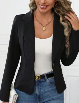 Blazer casual de unicolor, otoño M - Shein - FashionsVida