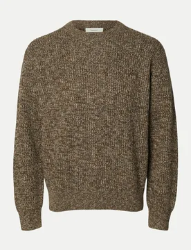 Grobstrickpullover SLMTILUM 306045003-Turkish Coffee/Brown Mix XXL - Selected - FashionsVida